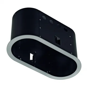 AIXLIGHT® PRO, 2 FRAME ROUND корпус с рамкой для 2-х светильников MODULE, серебристый/ черный