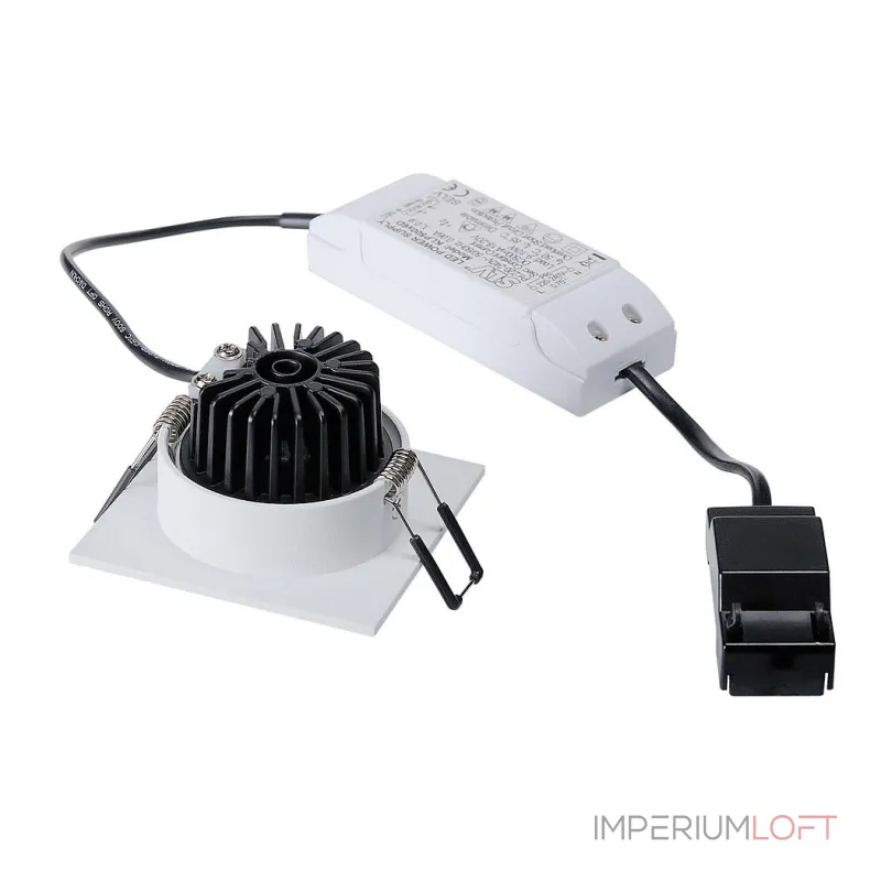 PATTA-I SQUARE светильник IP65 встраиваемый c LED 9Вт(12Вт), 38°, 3000K, 800lm, белый