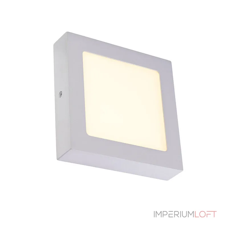 SENSER SQUARE 10W светильник накладной 230V c SMD LED 10Вт (14Вт), 3000K, 500lm, c БП, серебристый