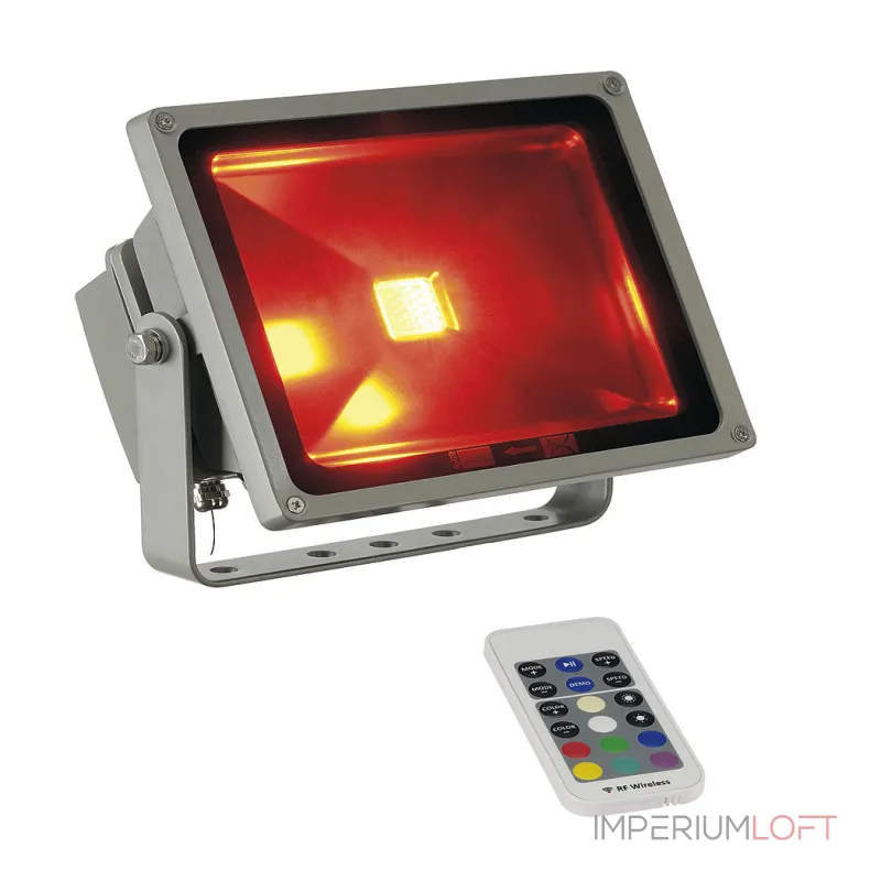 FLOODI (RF) светильник IP65 с RGB LED 30Вт (39Вт), 100°, с ПДУ, серебристый