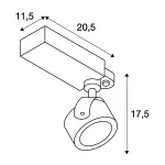 3Ph, KALU TRACK LED светильник с LED 17Вт, 3000К, 1000лм, 24°, черный