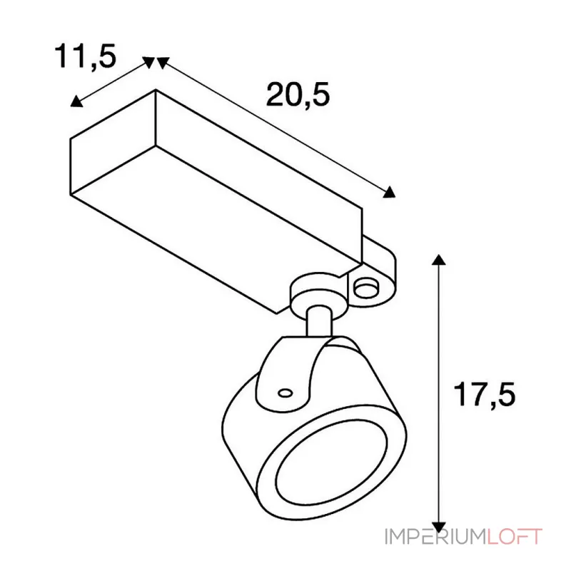 3Ph, KALU TRACK LED светильник с LED 17Вт, 3000К, 1000лм, 24°, черный