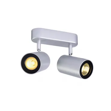 ENOLA_B DOUBLE SPOT светильник накладной для 2-х ламп GU10 по 50Вт макс., серебристый/ черный