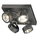 KALU 4 SQUARE LED светильник накладной с COB LED 60Вт, 3000К, 4000лм, 60°, черный