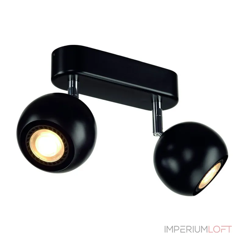 LIGHT EYE 2 GU10 светильник накладной для 2-х ламп GU10 по 50Вт макс., черный / хром