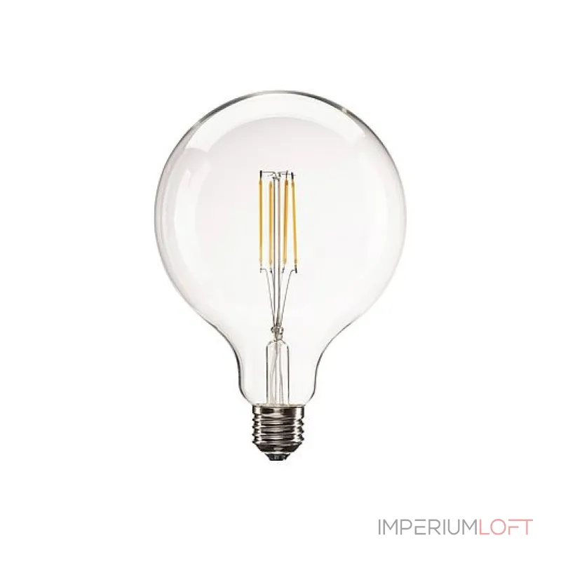 LED E27 G125 источник света LED, 220В, 8Вт, 330°, 2700K, 806лм, диммируемый, прозрачная колба