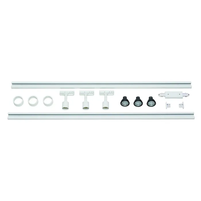 1PHASE-TRACK, комплект из 2-х шинопров. 1м, 3-х свет-ков PURI с LED 4.3Вт, аксессуаров, белый от ImperiumLoft