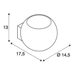 LIGHT EYE 150 BALL светильник настенный для лампы ES111 75Вт макс., черный / кольцо хром