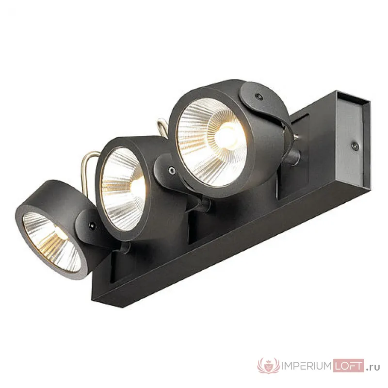 KALU 3 LED светильник накладной с COB LED 3х 10Вт (32Вт), 3000K, 1980lm, 24°, черный от ImperiumLoft