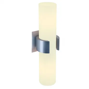 DENA 2 светильник настенный для 2-x ламп E14 по 40Вт макс., матированный алюминий / стекло белое