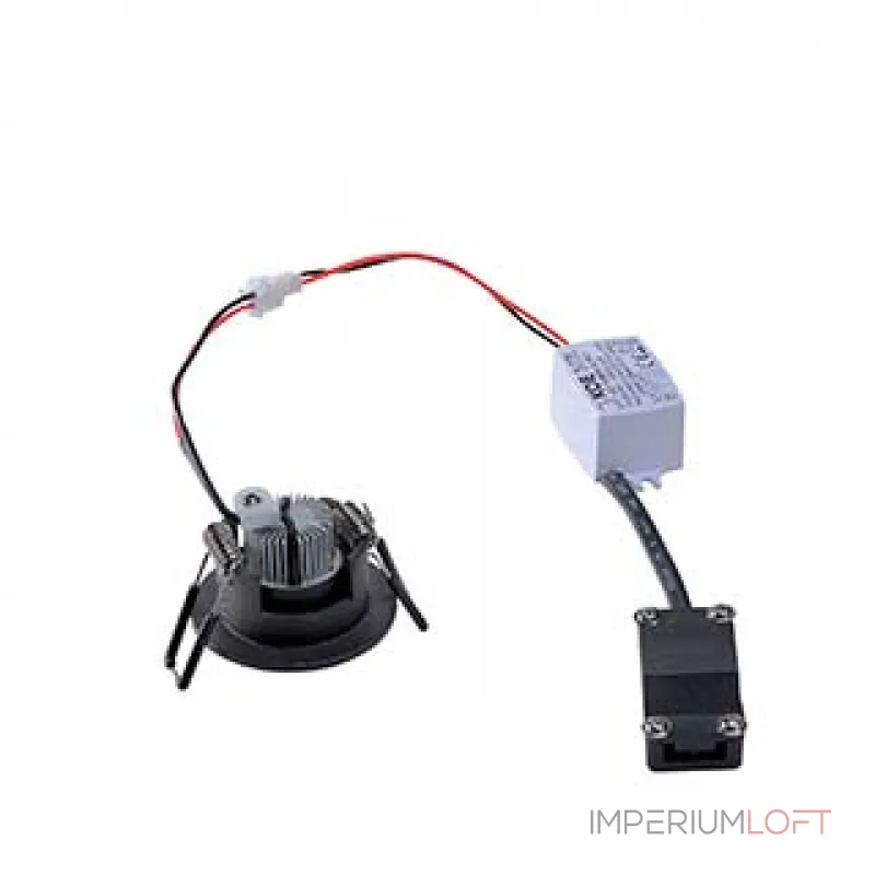 NEW TRIA MINI DL ROUND SET, светильник с LED 2.2Вт, 3000K, 30°, 143lm, с блоком питания, черный