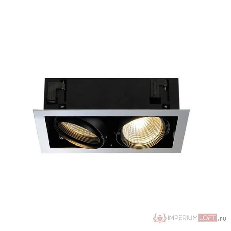 AIXLIGHT® FLAT DOUBLE LED светильник встраиваемый c LED 2х 24.5Вт (54Вт), хром/ черный от ImperiumLoft