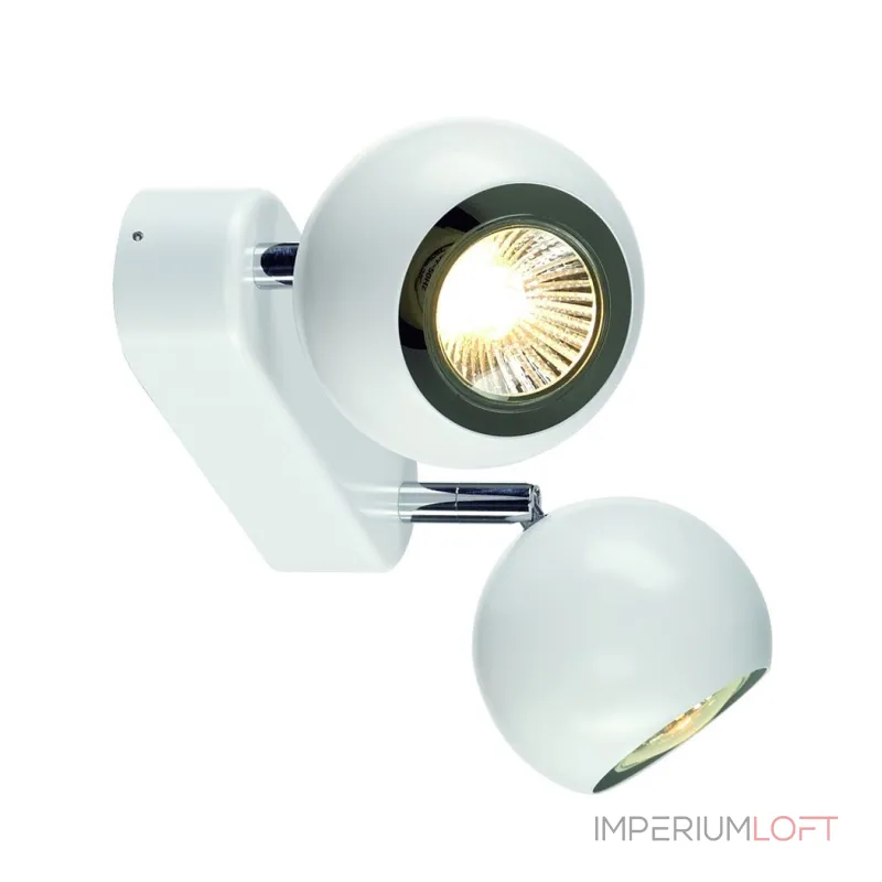 LIGHT EYE 2 GU10 светильник накладной для 2-х ламп GU10 по 50Вт макс., белый / хром