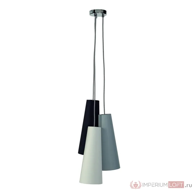 SOPRANA CONE PD-2 светильник подвесной для 3-х ламп E14 по 40Вт макс., хром/ черный/ белый /серый от ImperiumLoft