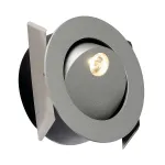 GILALED светильник встраиваемый 700mA c PowerLED 3Вт, 3000K, 135lm и синим LED 0.06Вт, серебристый
