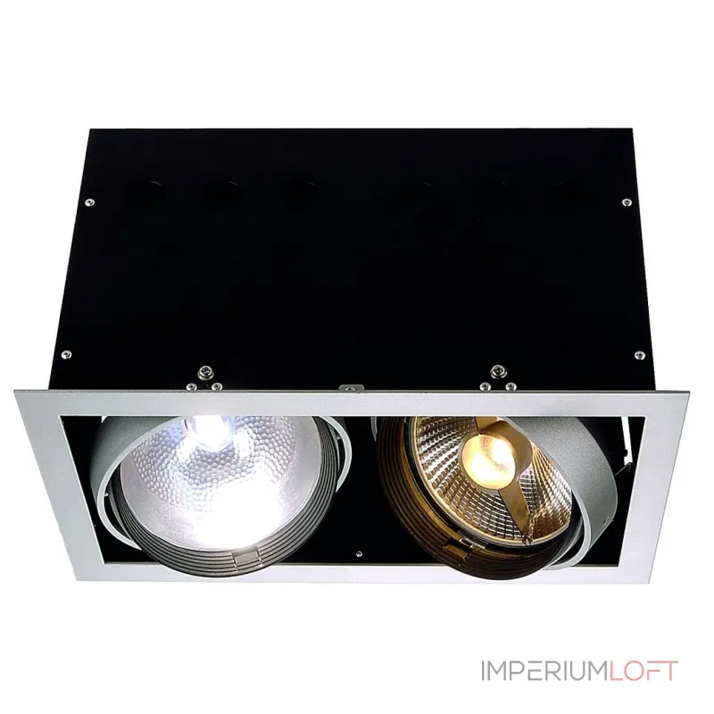 AIXLIGHT® PRO, 2 FRAME корпус с рамкой для 2-x светильников MODULE, серебристый / черный