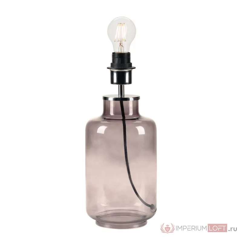 FENDA, светильник настольный для лампы E27 40Вт макс., цилиндр, без абажура, стекло дымчатое от ImperiumLoft