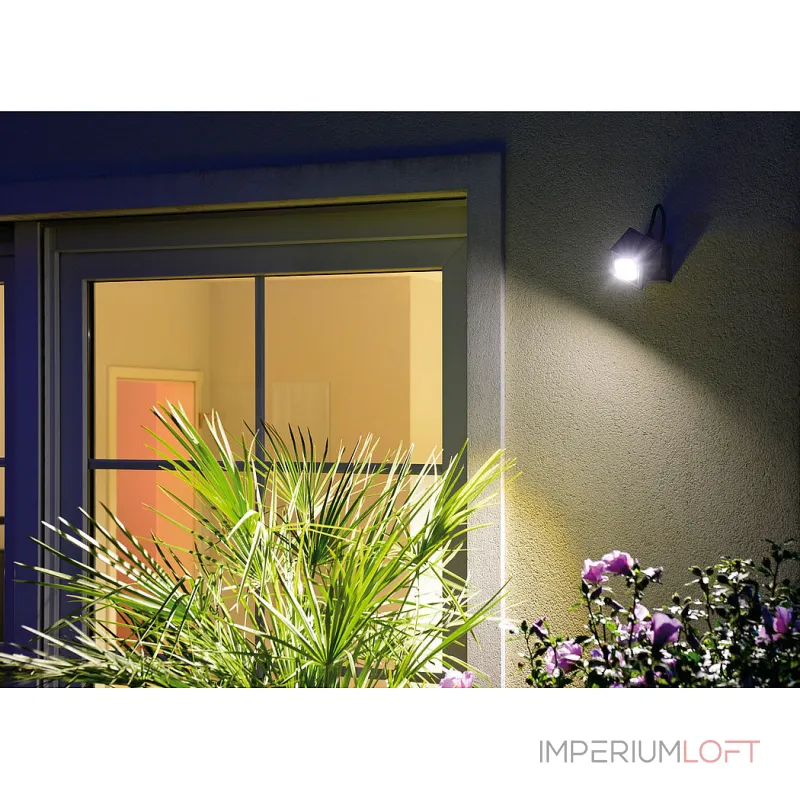 NAUTILUS SQUARE LED WL светильник накладной IP54 с COB LED 6.7Вт (9Вт), 3000K, 520lm, 45°, антрацит