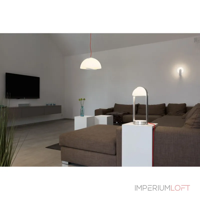 BRENDA TL-2 свет-к настольный с LED 5.4Вт, 3000K, 460lm, USB, беспроводная зарядка, алюминий/белый