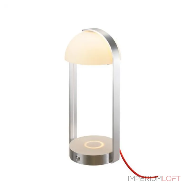BRENDA TL-2 свет-к настольный с LED 5.4Вт, 3000K, 460lm, USB, беспроводная зарядка, алюминий/белый