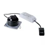 OUT 65 SQUARE LED SET, светильник IP65 встраив с LED 9(12)Вт, 38°, 3000K, 460lm, с БП, серебристый