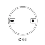 DL 126 LED, корпус накладного монтажа, круглый, хром