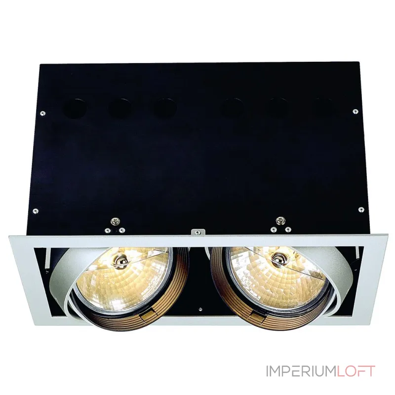 AIXLIGHT® PRO, 2 FRAME корпус с рамкой для 2-x светильников MODULE, серебристый / черный