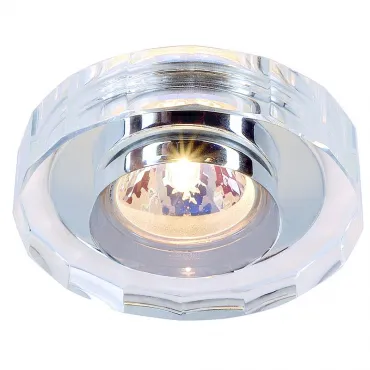 CRYSTAL 2 светильник встраиваемый для лампы MR16 35Вт макс., хром/ стекло прозрачн. кристаллическое от ImperiumLoft