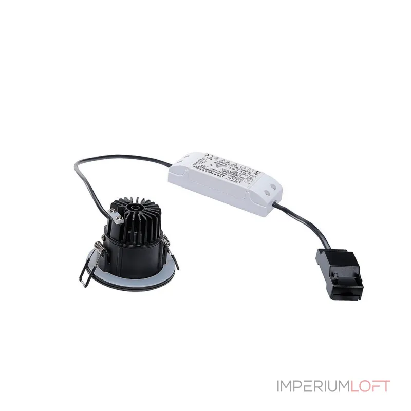 PATTA-F ROUND светильник IP65 встраиваемый c LED 9Вт(12Вт), 38°, 3000K, 630lm, черный