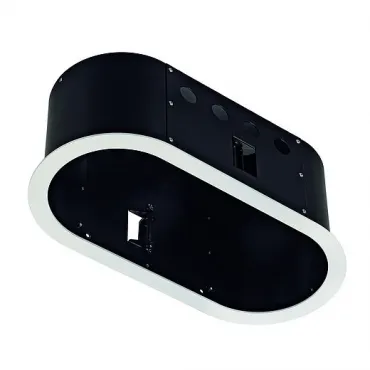 AIXLIGHT® PRO, 2 FLAT FRAME ROUND корпус с рамкой для 2-х светильников MODULE, текстур.белый/ черный