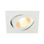 CONTONE® TURNO SQUARE светильник встраиваемый с COB LED 13Вт (16Вт), 3000К-2000К, 890lm, с БП, белый