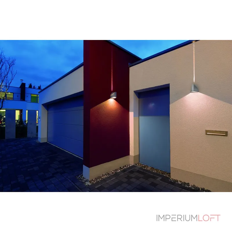 TENDA LED светильник настенный IP44 с 2-мя PowerLED по 3.3Вт (8Вт), 3000K, 340lm, матир. алюминий
