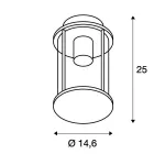 PHOTONIA PD светильник подвесной IP44 для лампы E27 60Вт макс., без основания, антрацит/прозрач.