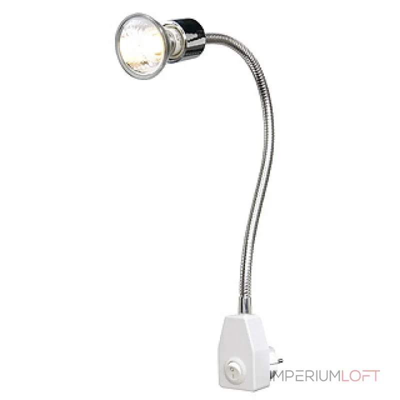 DIO FLEX PLUG GU10 светильник с вилкой и выключателем для лампы GU10 50Вт макс., хром / белый DIO FLEX PLUG GU10 светильник с вилкой и выключателем для лампы GU10 50Вт макс., хром / белый