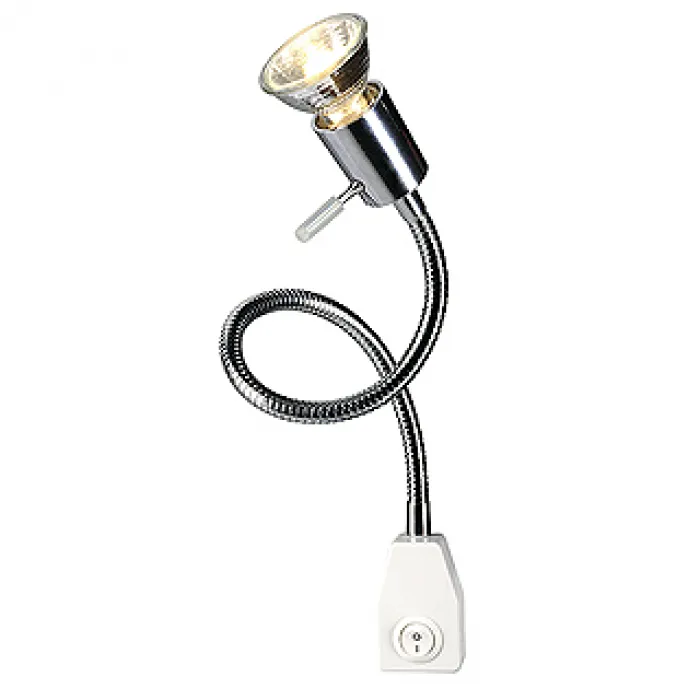 DIO FLEX PLUG GU10 светильник с вилкой и выключателем для лампы GU10 50Вт макс., хром / белый от ImperiumLoft