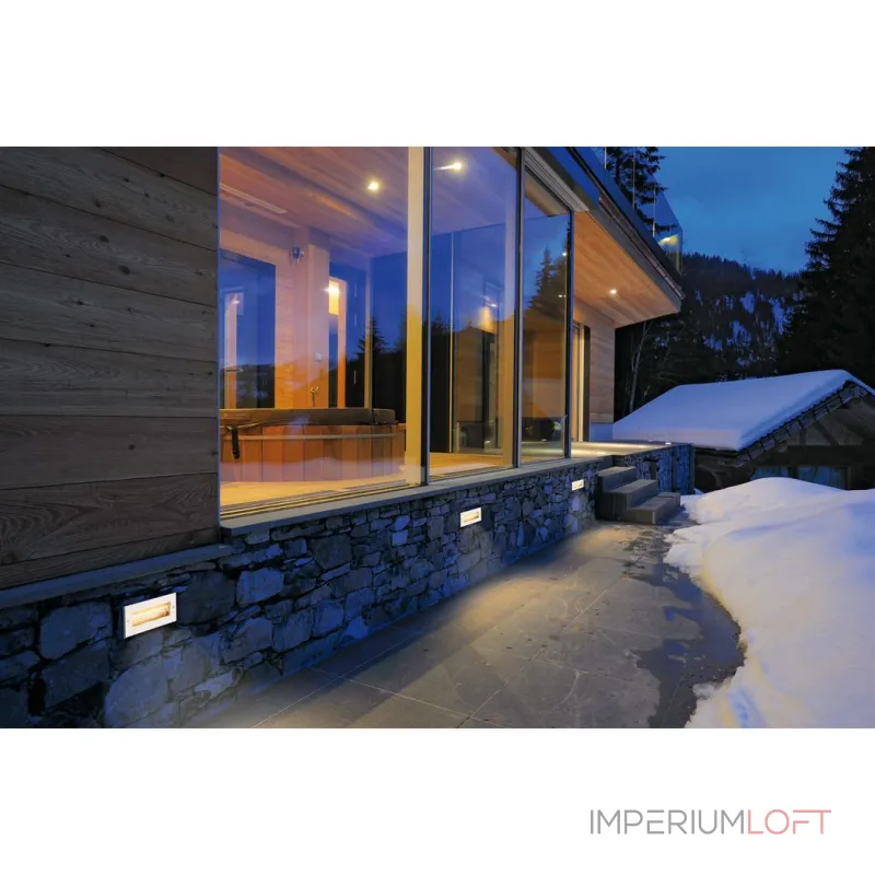 BRICK LED ASYMETRIC светильник встраиваемый IP65 с LED 9Вт (11Вт), 3000K, 40°, 850lm, сталь