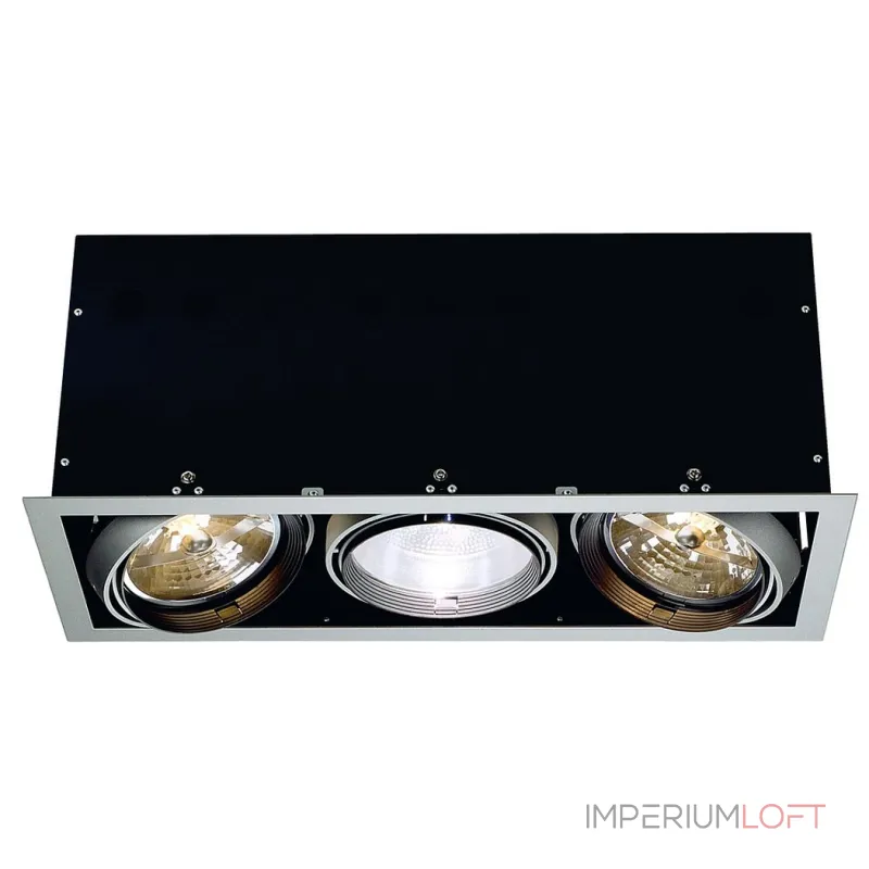 AIXLIGHT® PRO, 3 FRAME корпус с рамкой для 3-x светильников MODULE, серебристый / черный