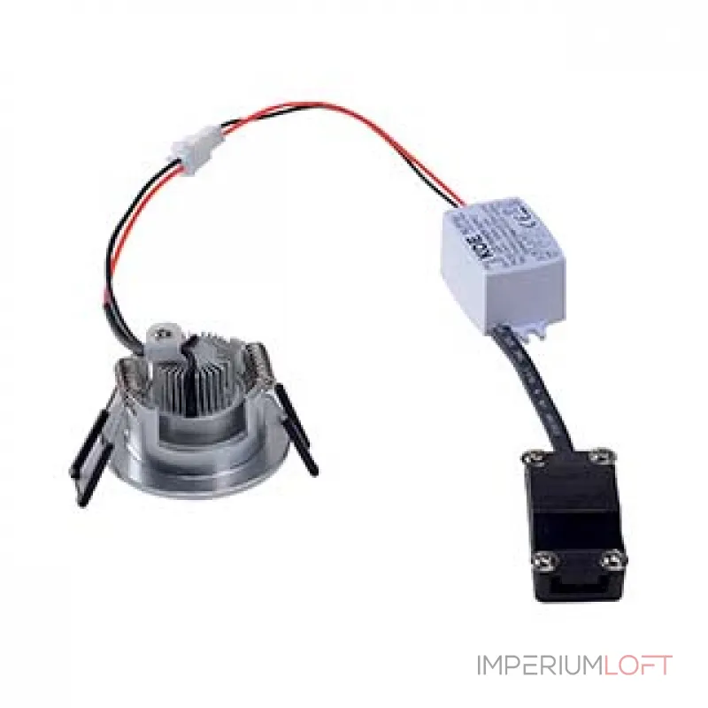 NEW TRIA MINI DL ROUND SET, светильник с LED 2.2Вт, 3000K, 30°, 143lm, с блоком питания, матир. алюм