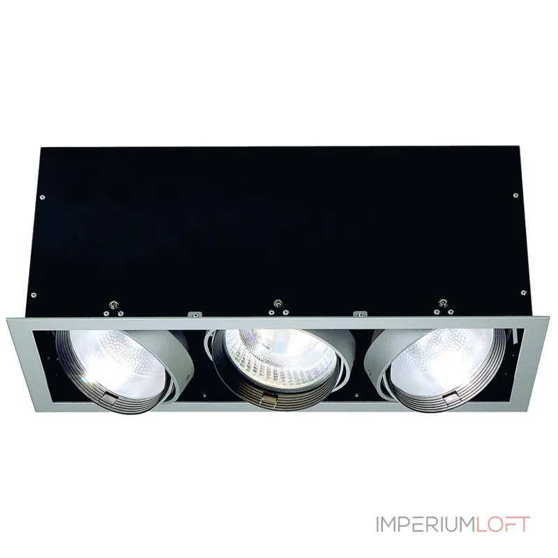 AIXLIGHT® PRO, 3 FRAME корпус с рамкой для 3-x светильников MODULE, серебристый / черный