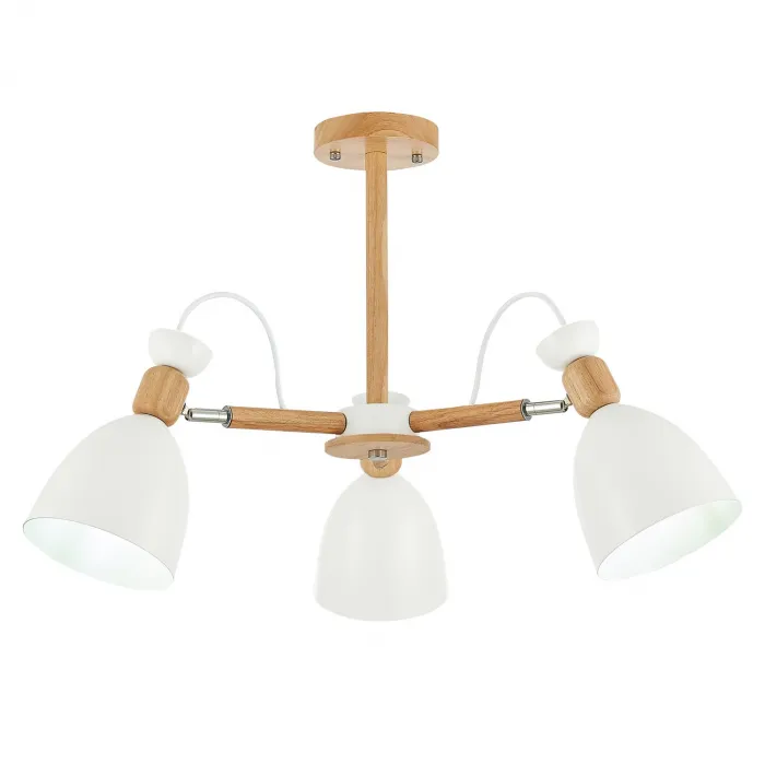 Люстра на штанге EVOLUCE Balcamo SLE103802-03 Цвет плафонов белый Цвет арматуры коричневый от ImperiumLoft