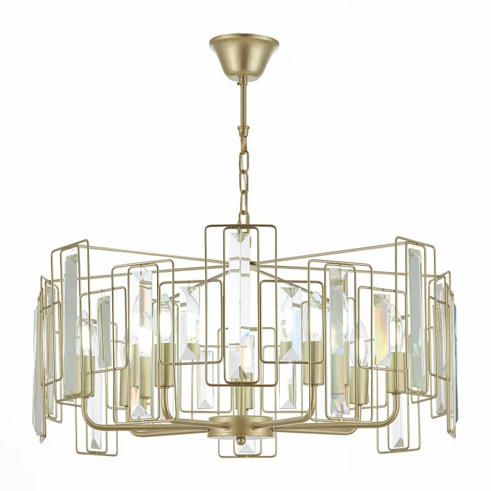 Подвесная люстра EVOLUCE Giano SLE103403-07 Цвет плафонов прозрачный Цвет арматуры коричневый от ImperiumLoft