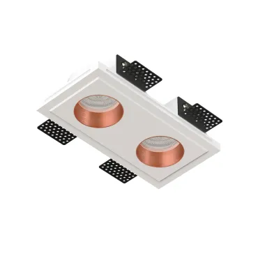 Встраиваемый потолочный гипсовый светильник QUASAR 55 DUO FLAT COPPER SN 210