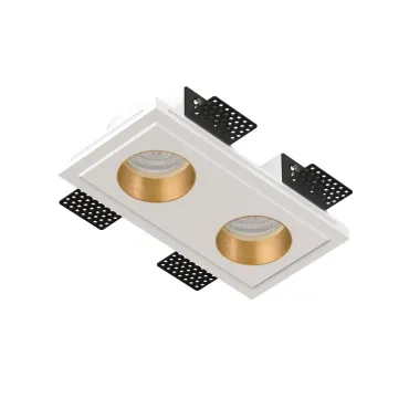 Встраиваемый потолочный гипсовый светильник QUASAR 55 DUO FLAT BRASS SN 211