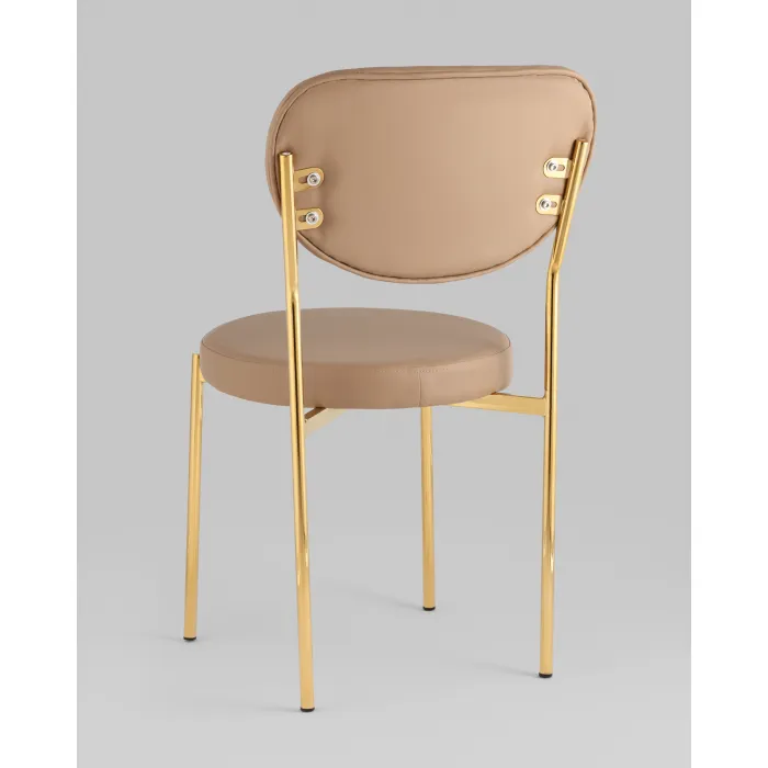 Стул Барбара NEW экокожа бежевая золотые ножки Stool Group УТ000037627 от ImperiumLoft