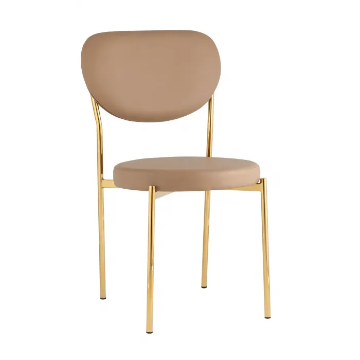 Стул Барбара NEW экокожа бежевая золотые ножки Stool Group УТ000037627 от ImperiumLoft