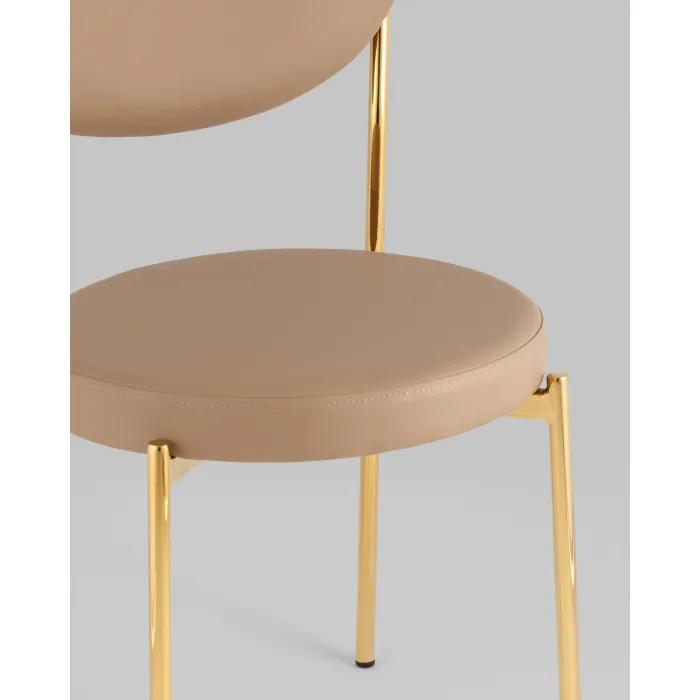 Стул Барбара NEW экокожа бежевая золотые ножки Stool Group УТ000037627 от ImperiumLoft
