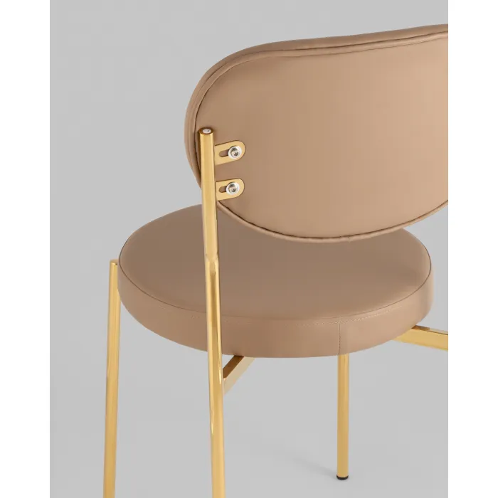 Стул Барбара NEW экокожа бежевая золотые ножки Stool Group УТ000037627 от ImperiumLoft