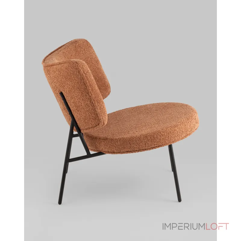 Кресло District Lounge букле терракотовый Stool Group УТ000039111 Кресло District Lounge букле терракотовый Stool Group УТ000039111