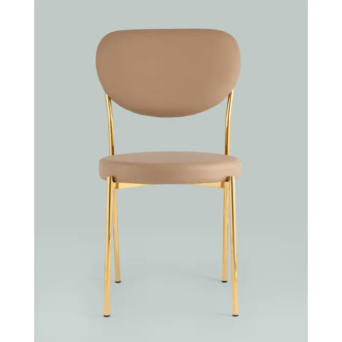 Стул Барбара NEW экокожа бежевая золотые ножки Stool Group УТ000037627 от ImperiumLoft
