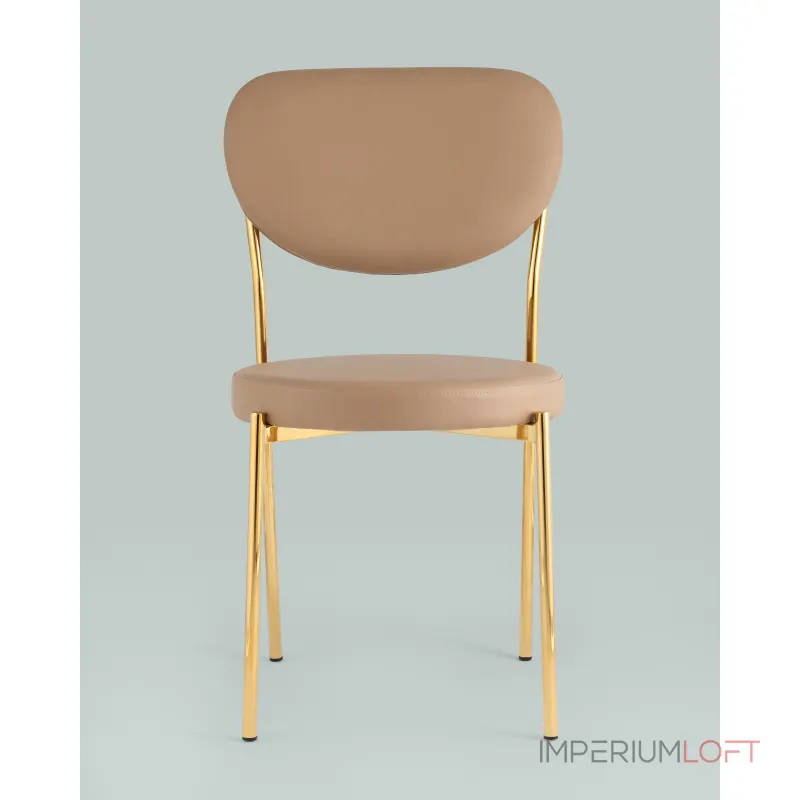 Стул Барбара NEW экокожа бежевая золотые ножки Stool Group УТ000037627 Стул Барбара NEW экокожа бежевая золотые ножки Stool Group УТ000037627